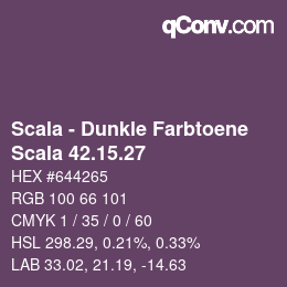 颜色代码: Scala - Dunkle Farbtoene - Scala 42.15.27 | qconv.com