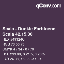 颜色代码: Scala - Dunkle Farbtoene - Scala 42.15.30 | qconv.com