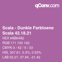 颜色代码: Scala - Dunkle Farbtoene - Scala 42.18.21 | qconv.com