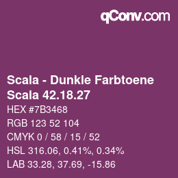 颜色代码: Scala - Dunkle Farbtoene - Scala 42.18.27 | qconv.com