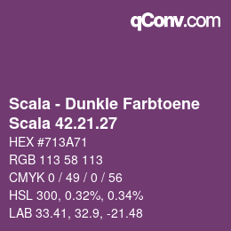颜色代码: Scala - Dunkle Farbtoene - Scala 42.21.27 | qconv.com