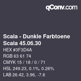 Código de color: Scala - Dunkle Farbtoene - Scala 45.06.30 | qconv.com