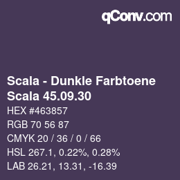 Color code: Scala - Dunkle Farbtoene - Scala 45.09.30 | qconv.com