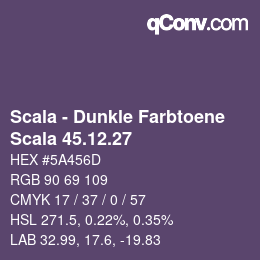 Código de color: Scala - Dunkle Farbtoene - Scala 45.12.27 | qconv.com
