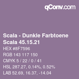 Code couleur: Scala - Dunkle Farbtoene - Scala 45.15.21 | qconv.com