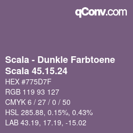 Código de color: Scala - Dunkle Farbtoene - Scala 45.15.24 | qconv.com