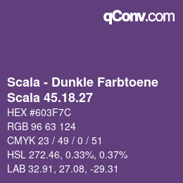 Código de color: Scala - Dunkle Farbtoene - Scala 45.18.27 | qconv.com