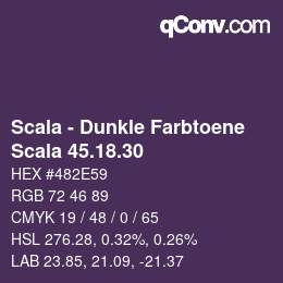 Código de color: Scala - Dunkle Farbtoene - Scala 45.18.30 | qconv.com