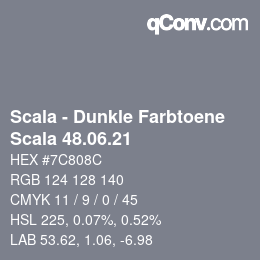颜色代码: Scala - Dunkle Farbtoene - Scala 48.06.21 | qconv.com