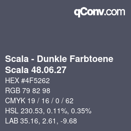 颜色代码: Scala - Dunkle Farbtoene - Scala 48.06.27 | qconv.com