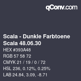 颜色代码: Scala - Dunkle Farbtoene - Scala 48.06.30 | qconv.com