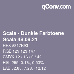 カラーコード: Scala - Dunkle Farbtoene - Scala 48.09.21 | qconv.com