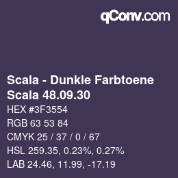 Código de color: Scala - Dunkle Farbtoene - Scala 48.09.30 | qconv.com