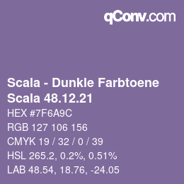 カラーコード: Scala - Dunkle Farbtoene - Scala 48.12.21 | qconv.com