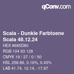 Code couleur: Scala - Dunkle Farbtoene - Scala 48.12.24 | qconv.com