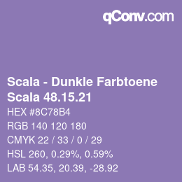 カラーコード: Scala - Dunkle Farbtoene - Scala 48.15.21 | qconv.com