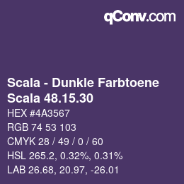 カラーコード: Scala - Dunkle Farbtoene - Scala 48.15.30 | qconv.com