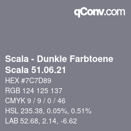 颜色代码: Scala - Dunkle Farbtoene - Scala 51.06.21 | qconv.com