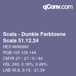 颜色代码: Scala - Dunkle Farbtoene - Scala 51.12.24 | qconv.com