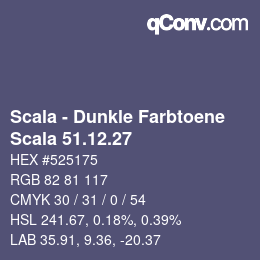 颜色代码: Scala - Dunkle Farbtoene - Scala 51.12.27 | qconv.com