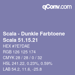 颜色代码: Scala - Dunkle Farbtoene - Scala 51.15.21 | qconv.com