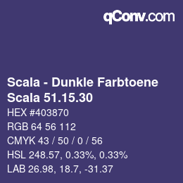 Código de color: Scala - Dunkle Farbtoene - Scala 51.15.30 | qconv.com