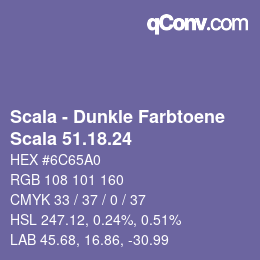 颜色代码: Scala - Dunkle Farbtoene - Scala 51.18.24 | qconv.com