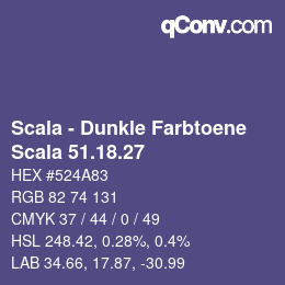 颜色代码: Scala - Dunkle Farbtoene - Scala 51.18.27 | qconv.com