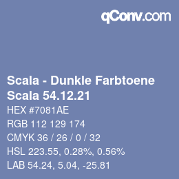 颜色代码: Scala - Dunkle Farbtoene - Scala 54.12.21 | qconv.com