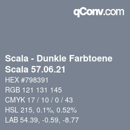 颜色代码: Scala - Dunkle Farbtoene - Scala 57.06.21 | qconv.com