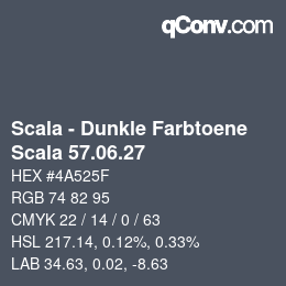 颜色代码: Scala - Dunkle Farbtoene - Scala 57.06.27 | qconv.com