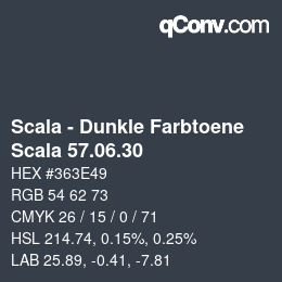 颜色代码: Scala - Dunkle Farbtoene - Scala 57.06.30 | qconv.com