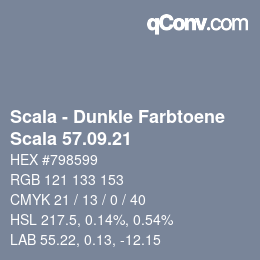 Código de color: Scala - Dunkle Farbtoene - Scala 57.09.21 | qconv.com