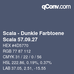 Código de color: Scala - Dunkle Farbtoene - Scala 57.09.27 | qconv.com