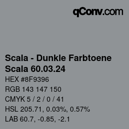 颜色代码: Scala - Dunkle Farbtoene - Scala 60.03.24 | qconv.com