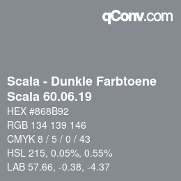 颜色代码: Scala - Dunkle Farbtoene - Scala 60.06.19 | qconv.com