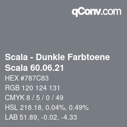 颜色代码: Scala - Dunkle Farbtoene - Scala 60.06.21 | qconv.com