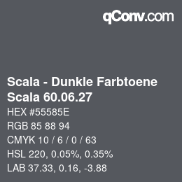 颜色代码: Scala - Dunkle Farbtoene - Scala 60.06.27 | qconv.com