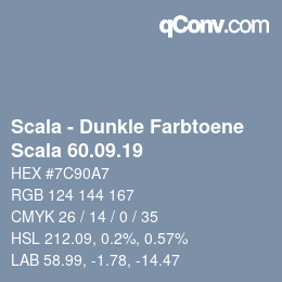 颜色代码: Scala - Dunkle Farbtoene - Scala 60.09.19 | qconv.com