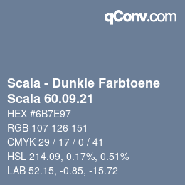 颜色代码: Scala - Dunkle Farbtoene - Scala 60.09.21 | qconv.com