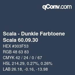 Código de color: Scala - Dunkle Farbtoene - Scala 60.09.30 | qconv.com