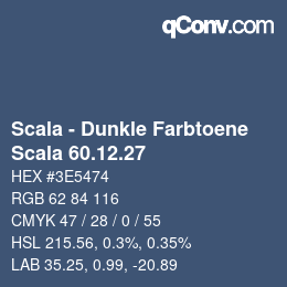 颜色代码: Scala - Dunkle Farbtoene - Scala 60.12.27 | qconv.com