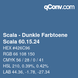 颜色代码: Scala - Dunkle Farbtoene - Scala 60.15.24 | qconv.com