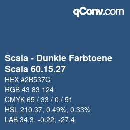颜色代码: Scala - Dunkle Farbtoene - Scala 60.15.27 | qconv.com