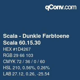 Código de color: Scala - Dunkle Farbtoene - Scala 60.15.30 | qconv.com