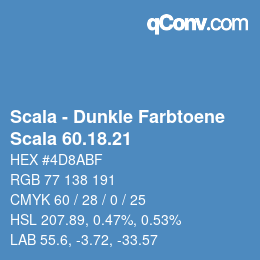颜色代码: Scala - Dunkle Farbtoene - Scala 60.18.21 | qconv.com