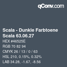 颜色代码: Scala - Dunkle Farbtoene - Scala 63.06.27 | qconv.com