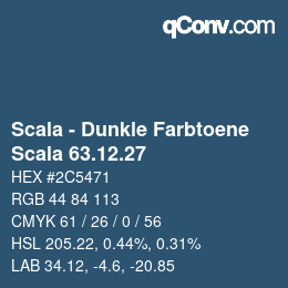 颜色代码: Scala - Dunkle Farbtoene - Scala 63.12.27 | qconv.com