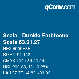 颜色代码: Scala - Dunkle Farbtoene - Scala 63.21.27 | qconv.com