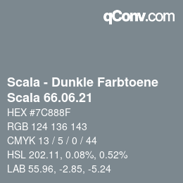 颜色代码: Scala - Dunkle Farbtoene - Scala 66.06.21 | qconv.com